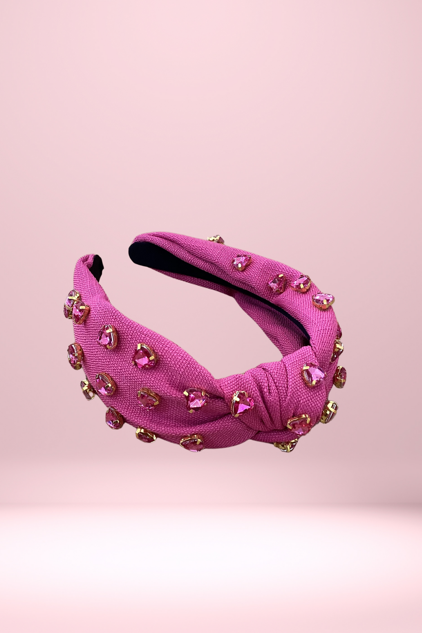 Pink Heart Jewel Embellished Headband