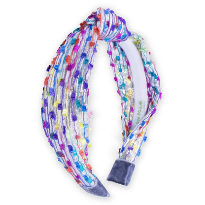 Kids Knot Headband - Confetti Silver