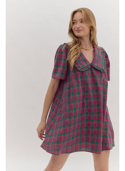 Plaid Peter Pan Collar Dress