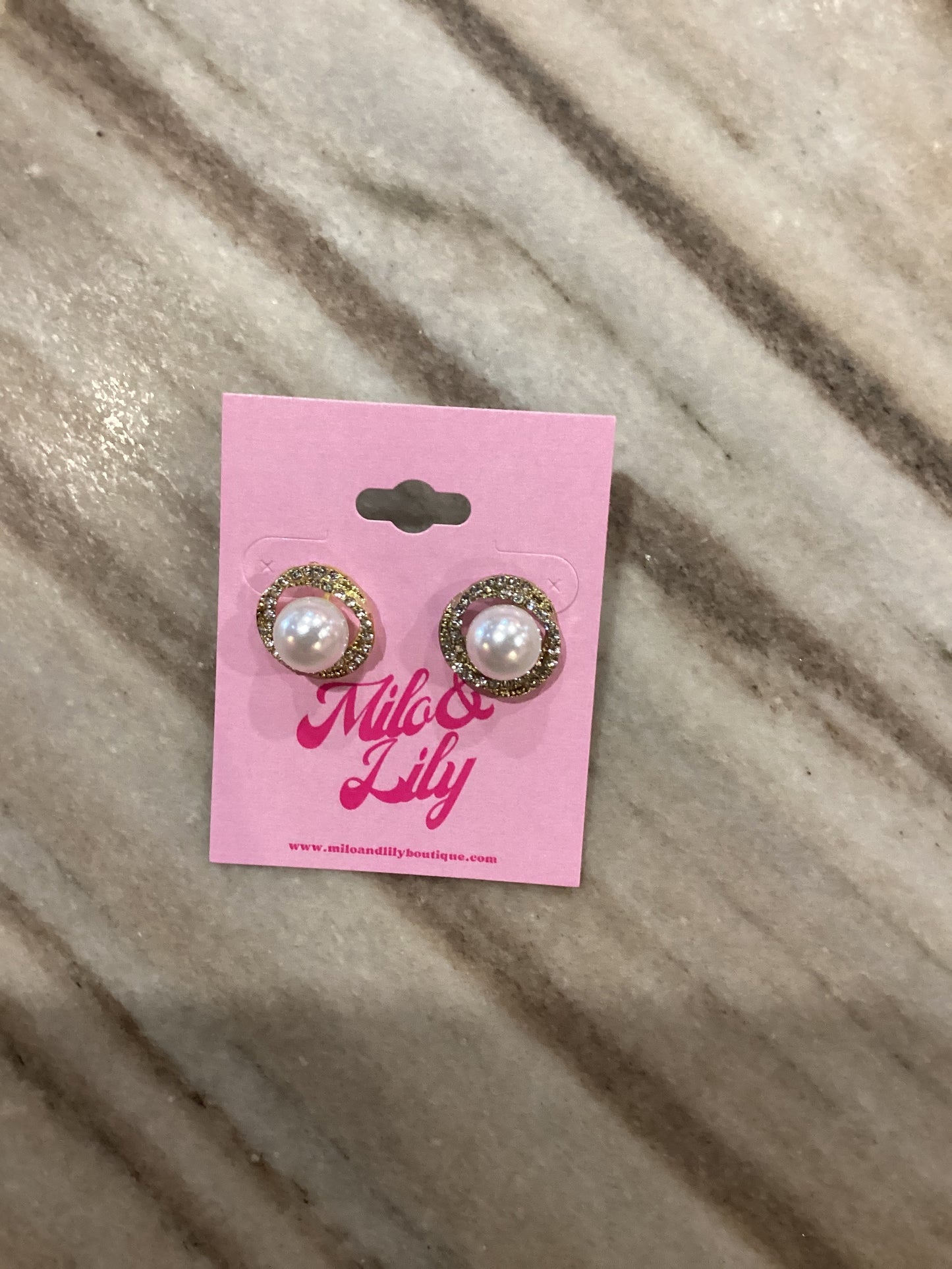 Saturn Pearl Stud Earrings