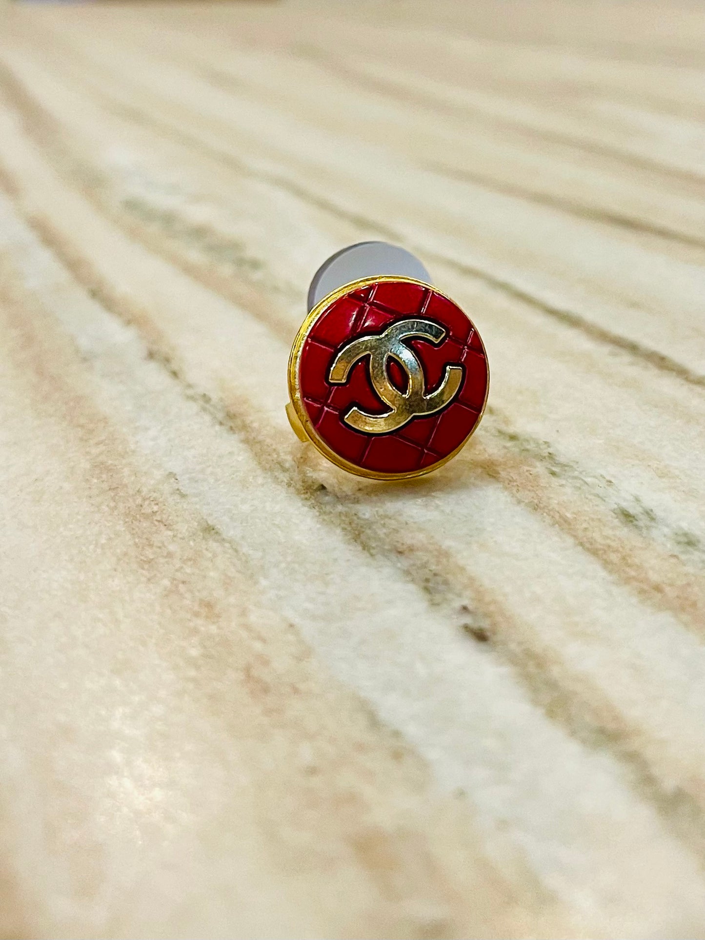 Upcycled Authentic Vintage Chanel Button Rings