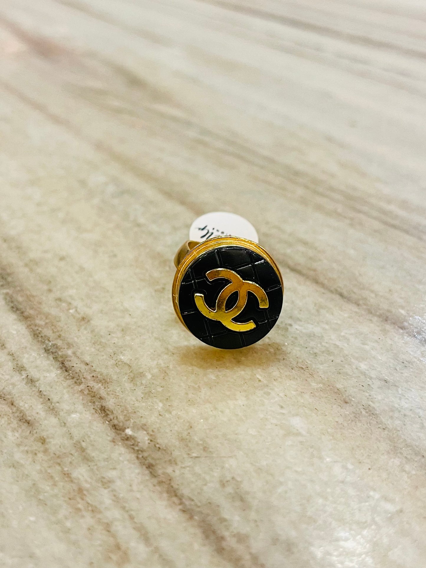 Upcycled Authentic Vintage Chanel Button Rings