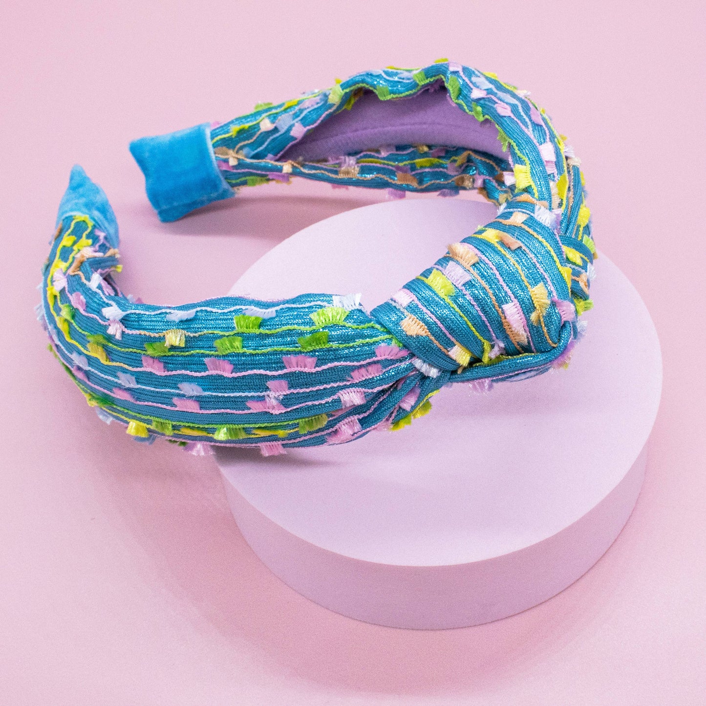 Confetti Knot Headband: Aqua