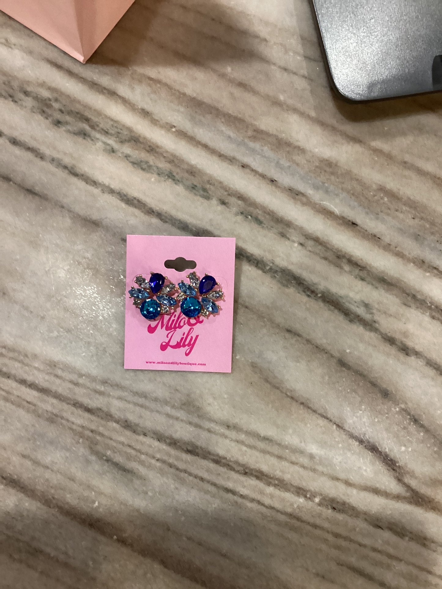 Aqua Burst Stud Earrings