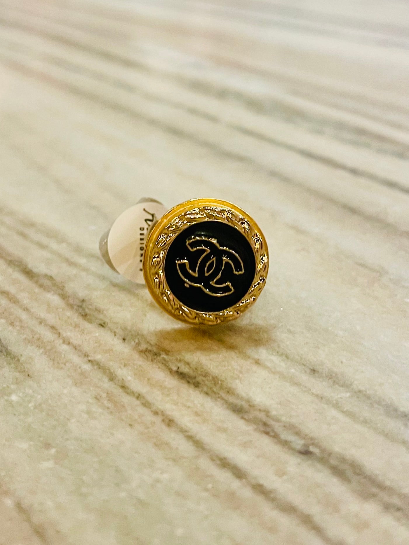 Upcycled Authentic Vintage Chanel Button Rings