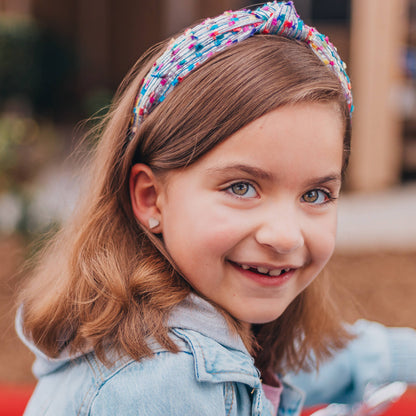 Confetti Knot Headband: Aqua