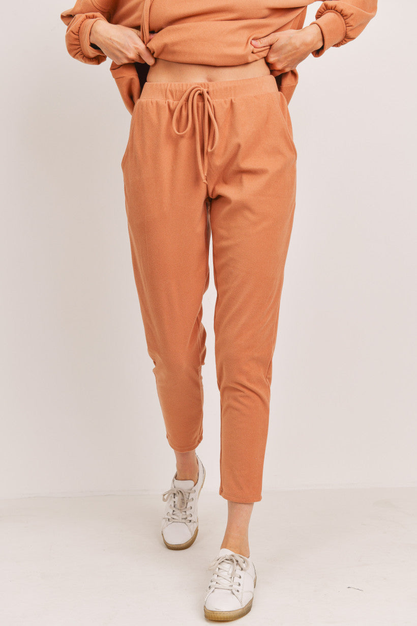 Lazy Days Drawstring Joggers -Peach