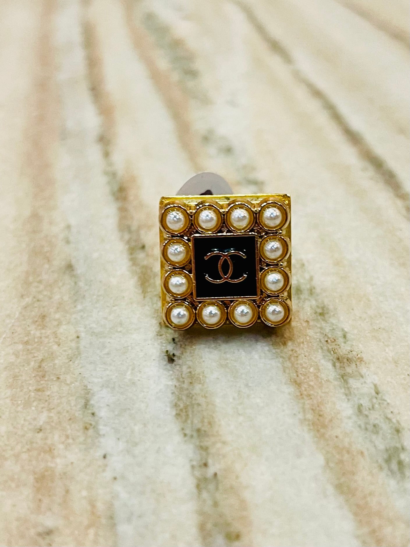 Upcycled Authentic Vintage Chanel Button Rings