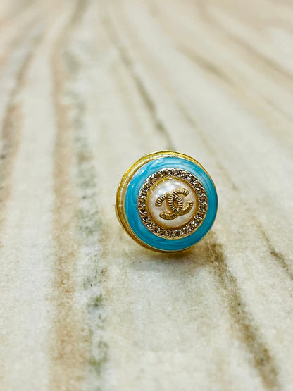 Upcycled Authentic Vintage Chanel Button Rings