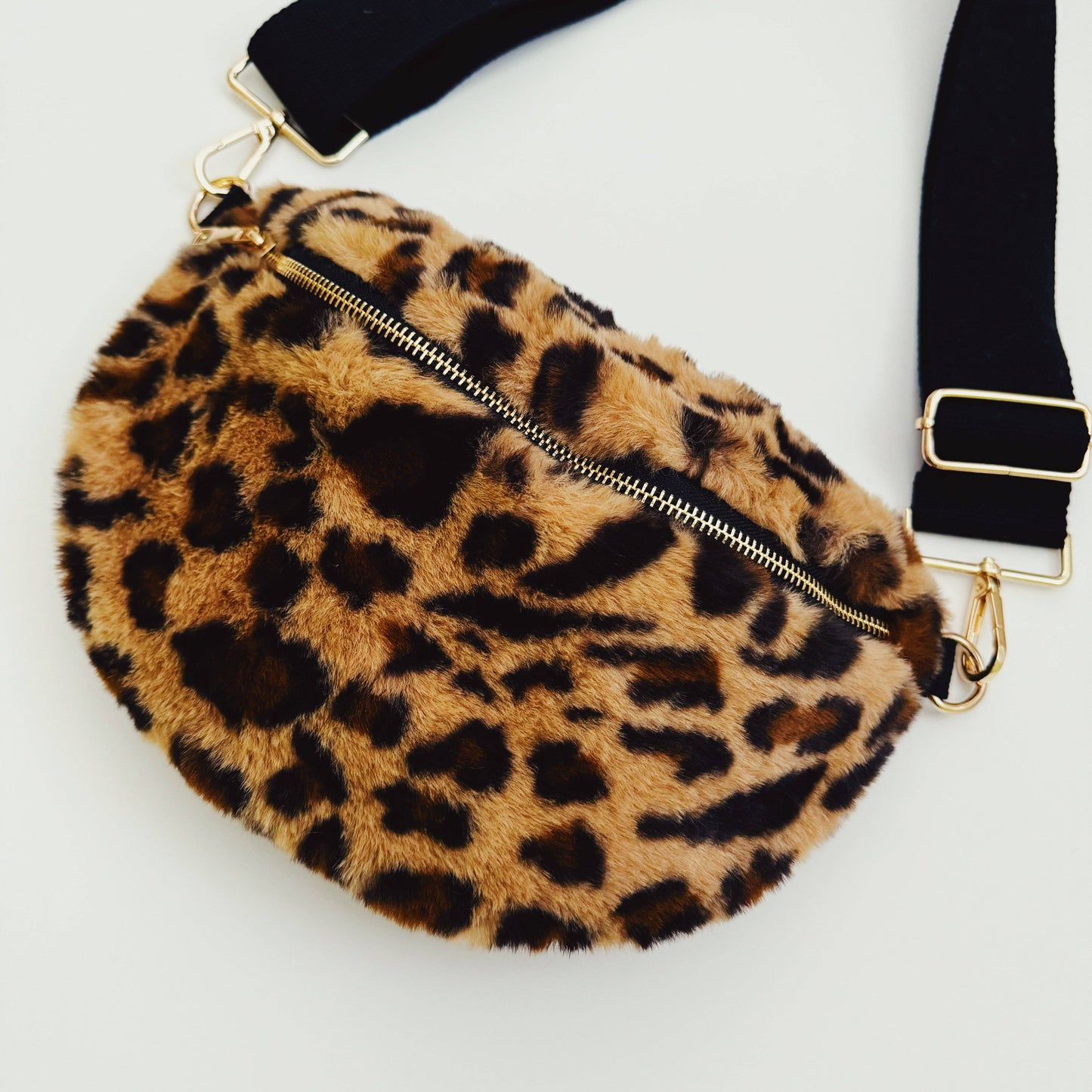 Leopard Butter Soft Faux Fur Sling Bag