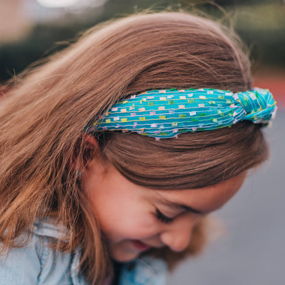 Confetti Knot Headband: Aqua