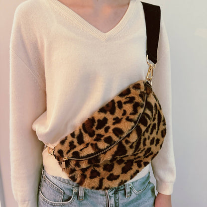 Leopard Butter Soft Faux Fur Sling Bag