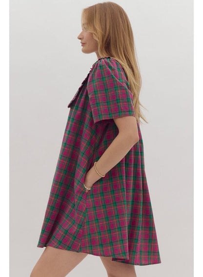 Plaid Peter Pan Collar Dress