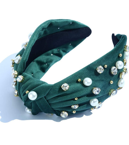 NH Rhinestone & Pearl Headband - Multiple Colors