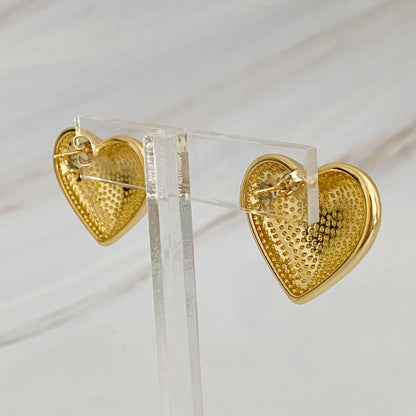 Polish My Heart Gold Stud Earrings