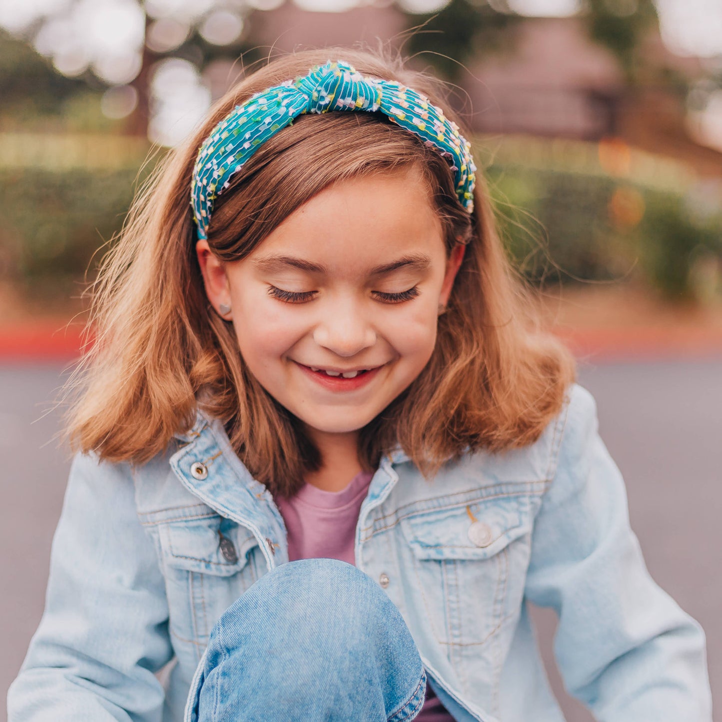 Confetti Knot Headband: Aqua