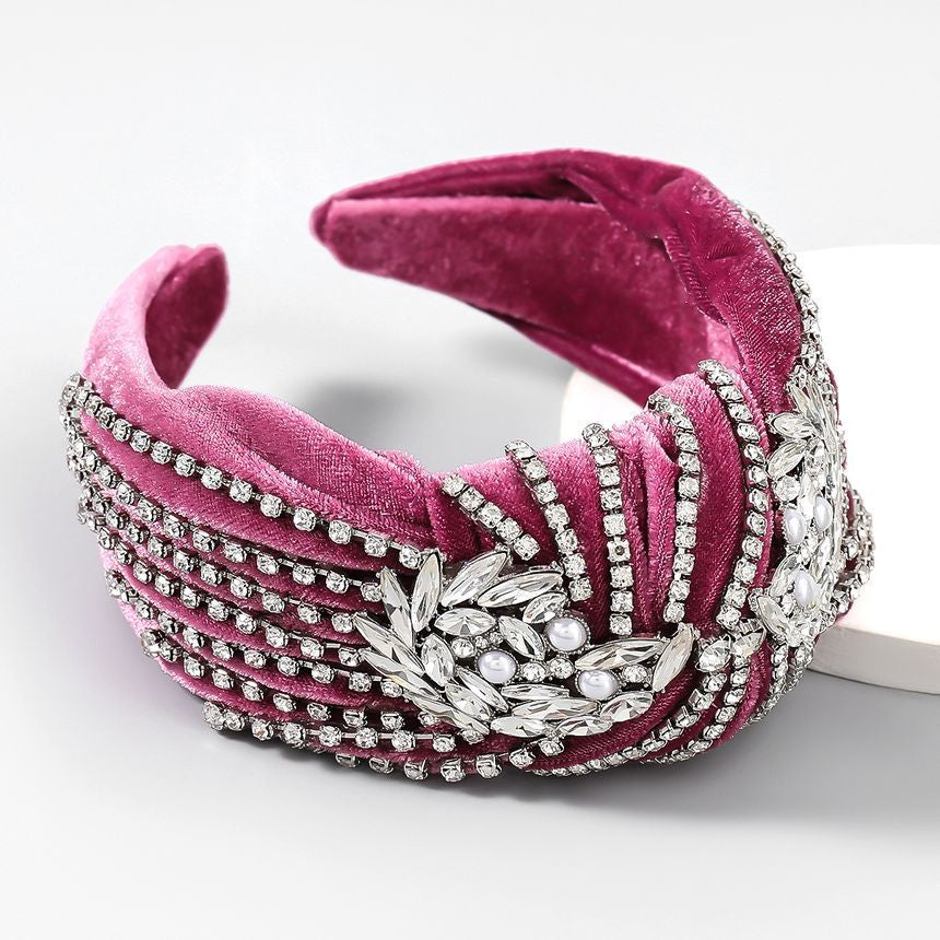 Arianna Velvet Lux Embellished Headbands : Multiple Colors