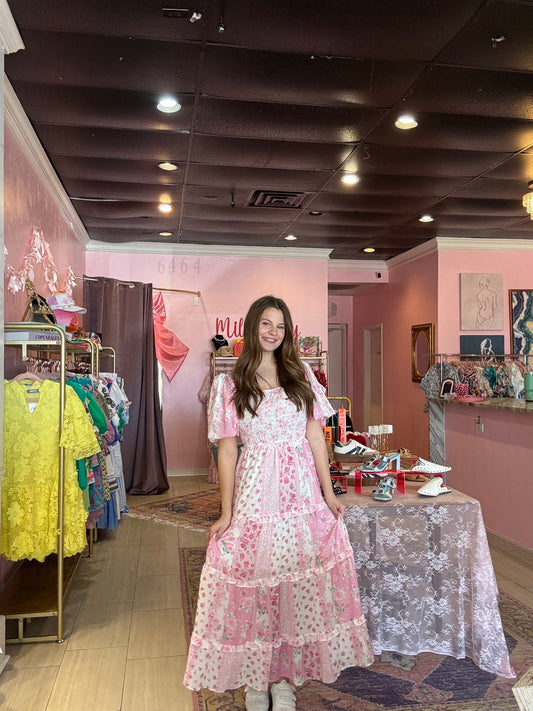 Enchanted Pink Floral Maxi Dress