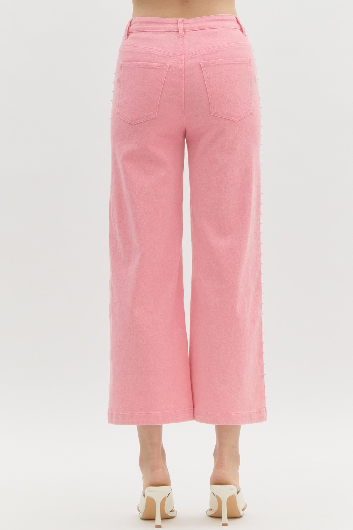 Dripping Pearl Pink Wide Leg Denim