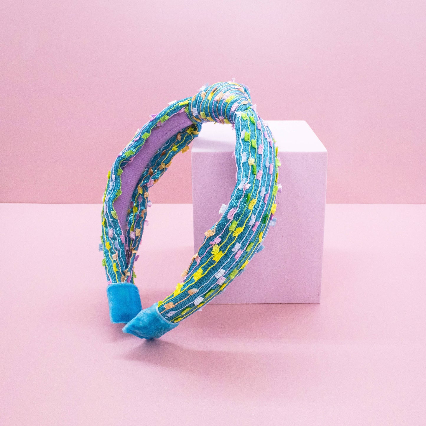 Confetti Knot Headband: Aqua