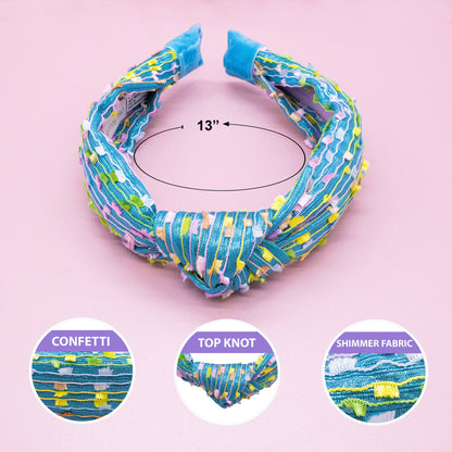 Confetti Knot Headband: Aqua