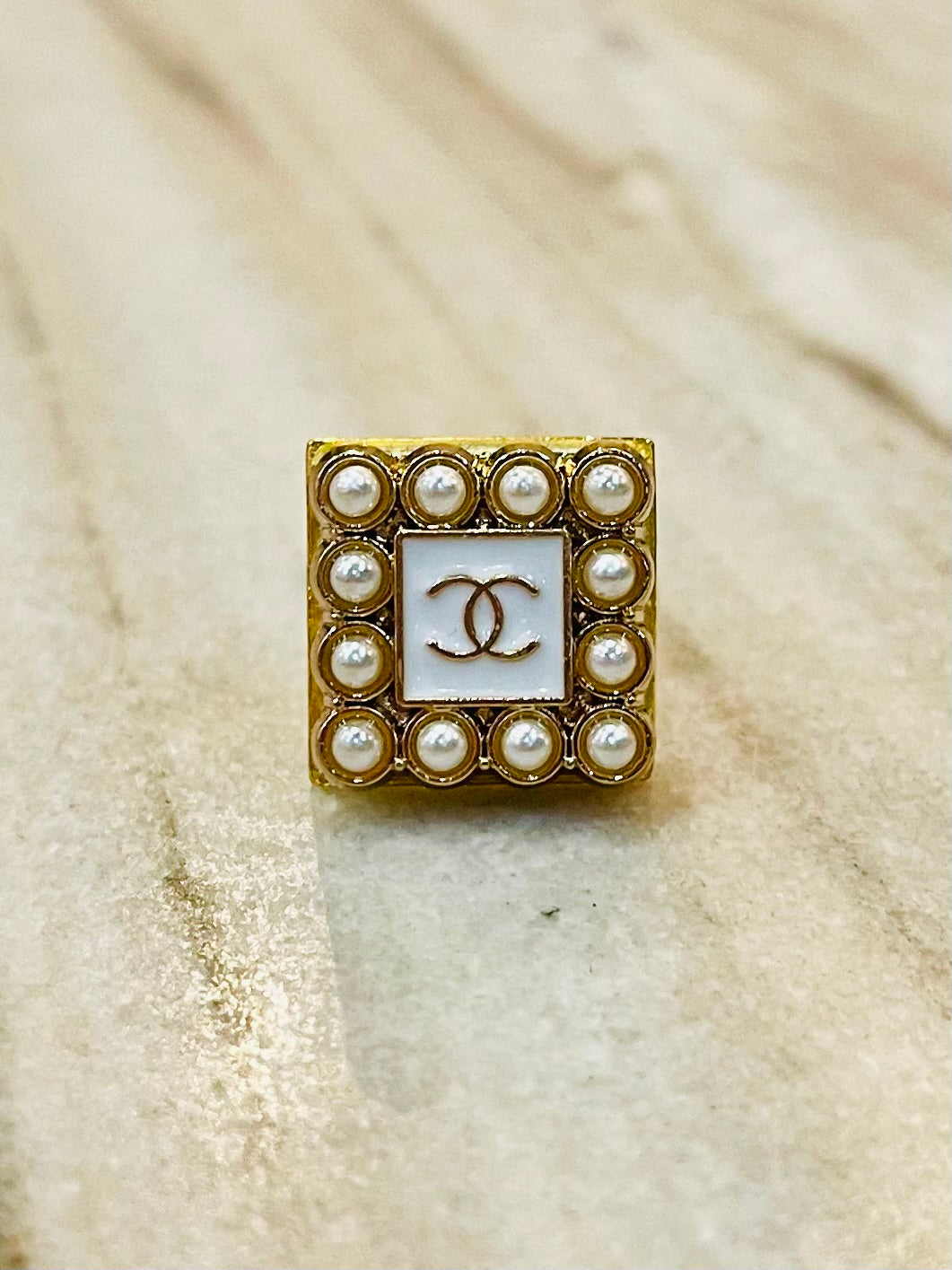 Upcycled Authentic Vintage Chanel Button Rings