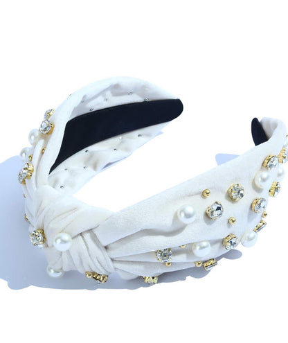 NH Rhinestone & Pearl Headband - Multiple Colors