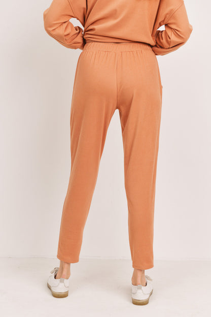 Lazy Days Drawstring Joggers -Peach