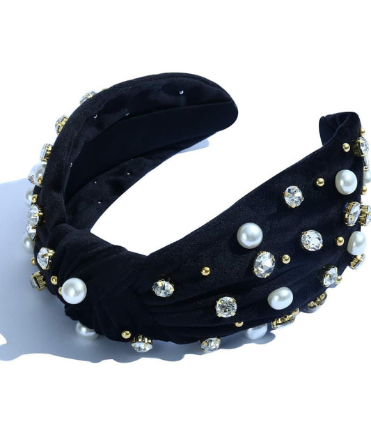 NH Rhinestone & Pearl Headband - Multiple Colors