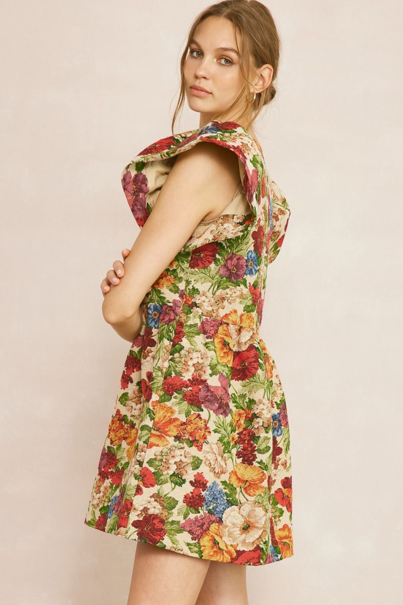 Fall Garden Party Jacquard Dress