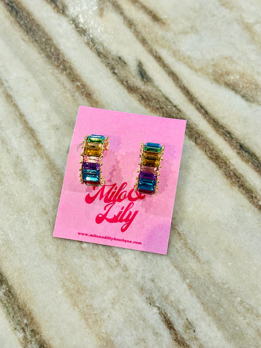 Rainbow Hoop Earrings