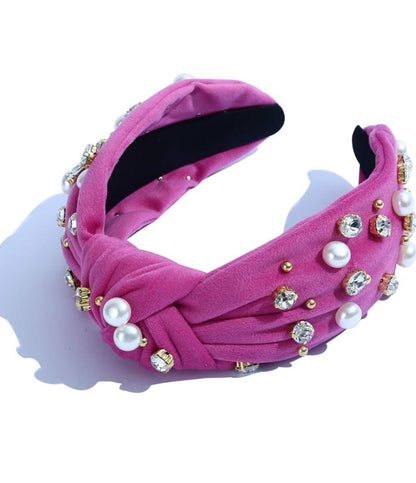 NH Rhinestone & Pearl Headband - Multiple Colors