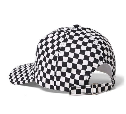 Plaid Checker Fashion Cap - Black