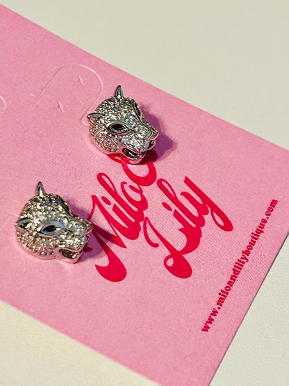 Leopard Head Stud Earrings