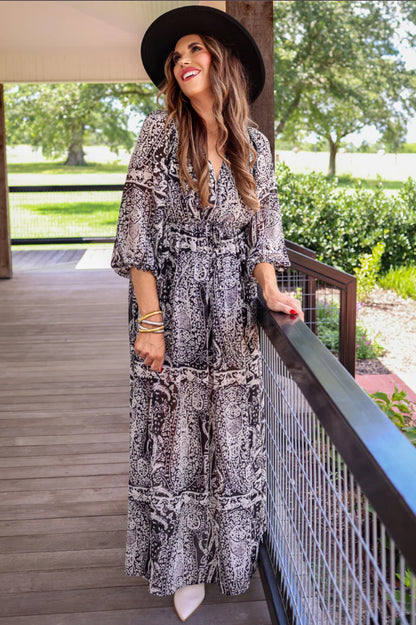 Raegan Paisley Print Maxi Dress