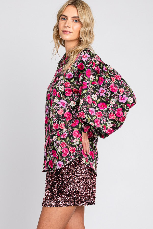 Giselle Floral Balloon Sleeve Blouse