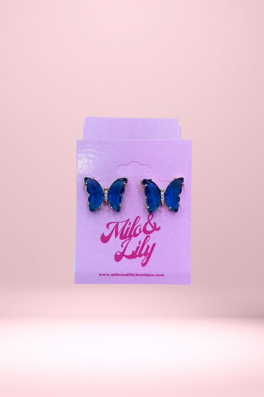 In Full Color Butterfly Stud Earrings