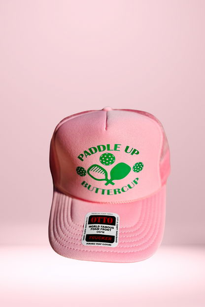 Pink Paddle Up Buttercup Pickleball Trucker Hat