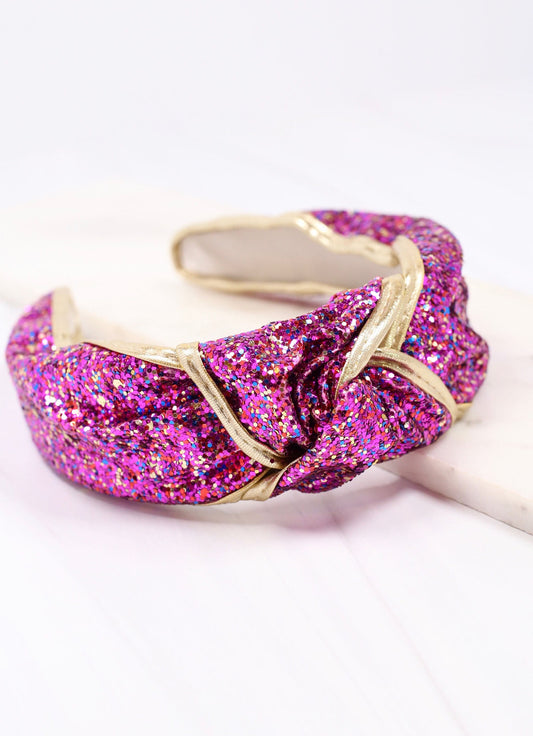 Gina Glitter Headband - Fuchsia