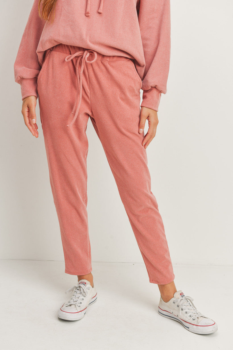 Lazy Days Drawstring Joggers - Mauve