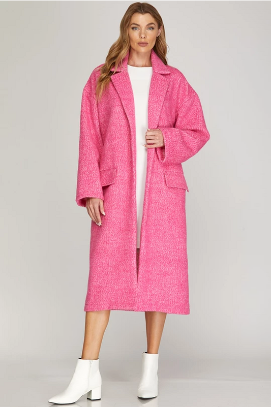 Glamorous Bright Pink Marla Midi Coat