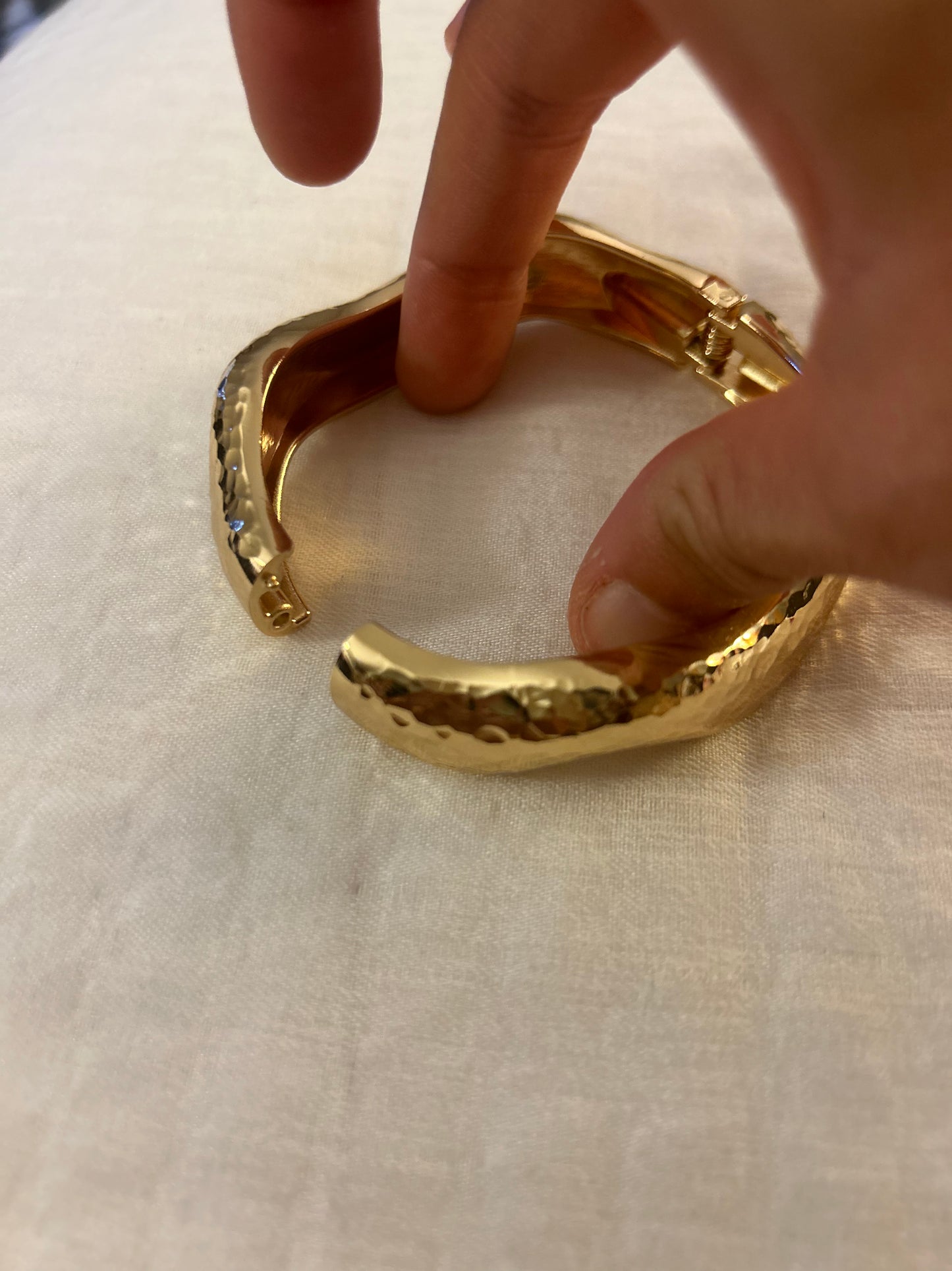 Gold Plates Hinge Bangle Bracelet