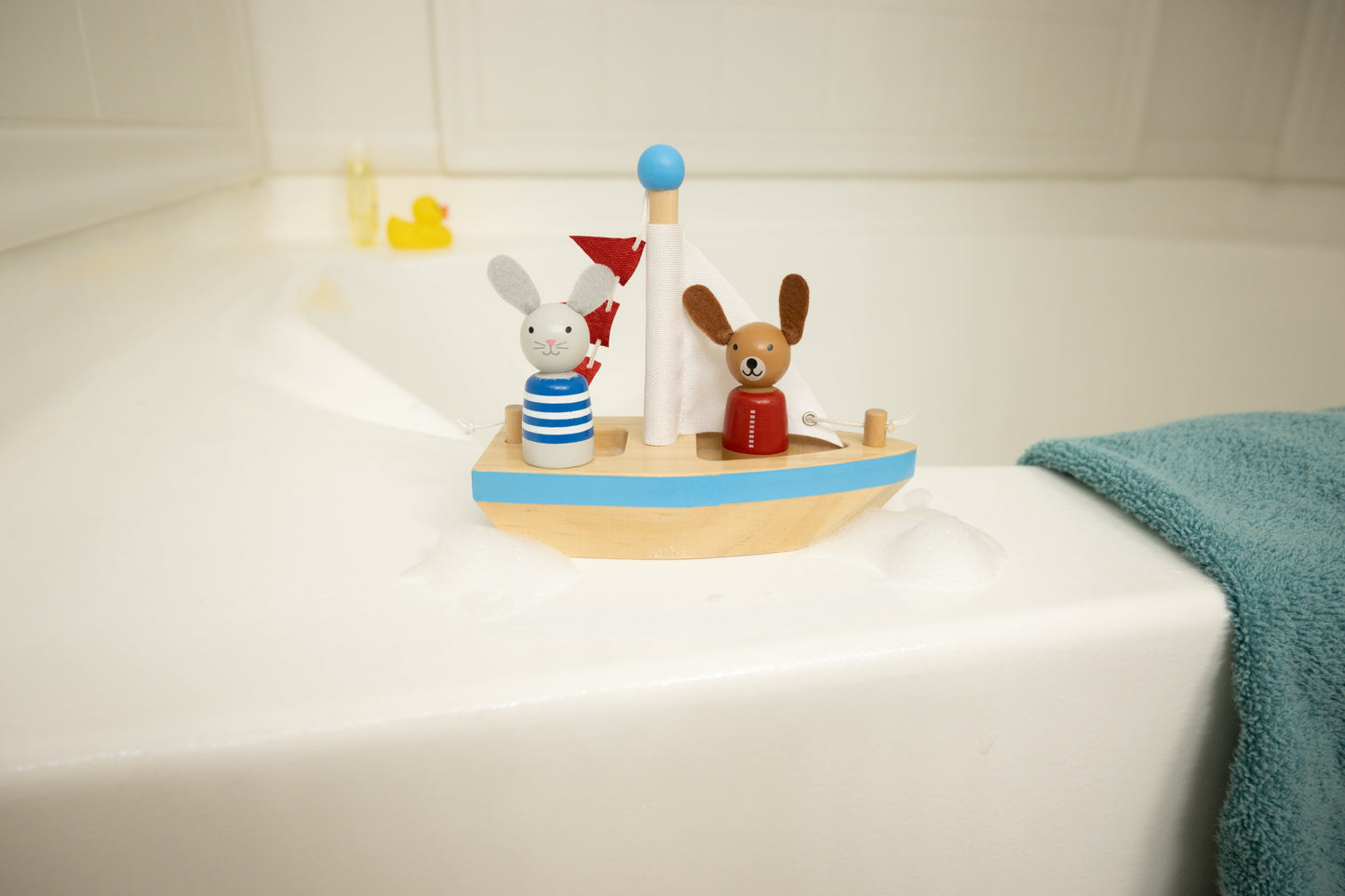 Bath Tub Boats & Buddies: Dog & Bunny