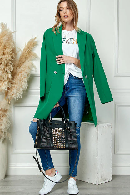 Mid Length Casual Long Sleeve Blazer