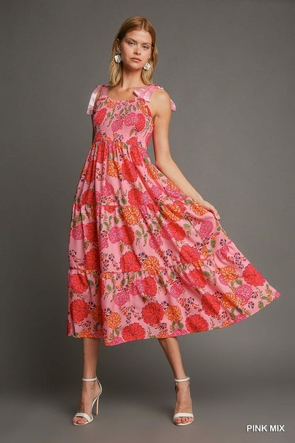 Where The Pink Petals Bloom Midi Dress