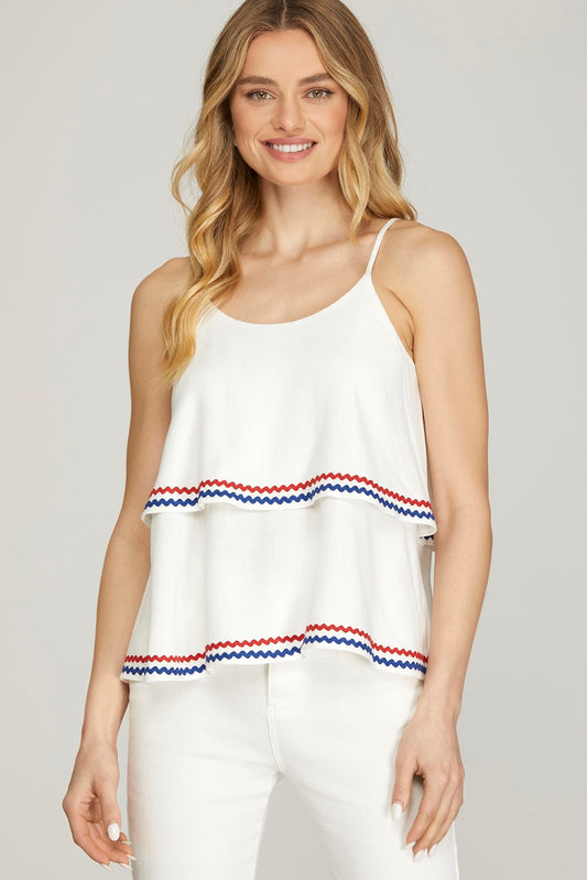 Miss Americana Ric Rack Cami Blouse