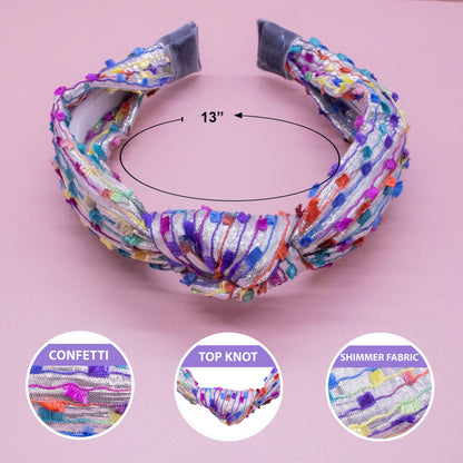 Kids Knot Headband - Confetti Silver