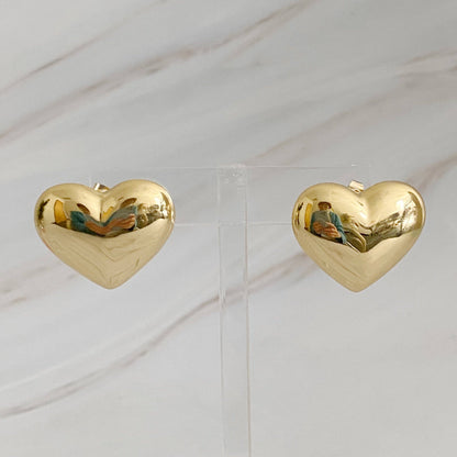 Polish My Heart Gold Stud Earrings