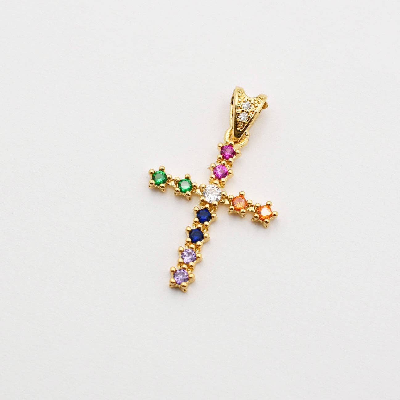 Charm Bar: Sparkling Cross Charm: Multi