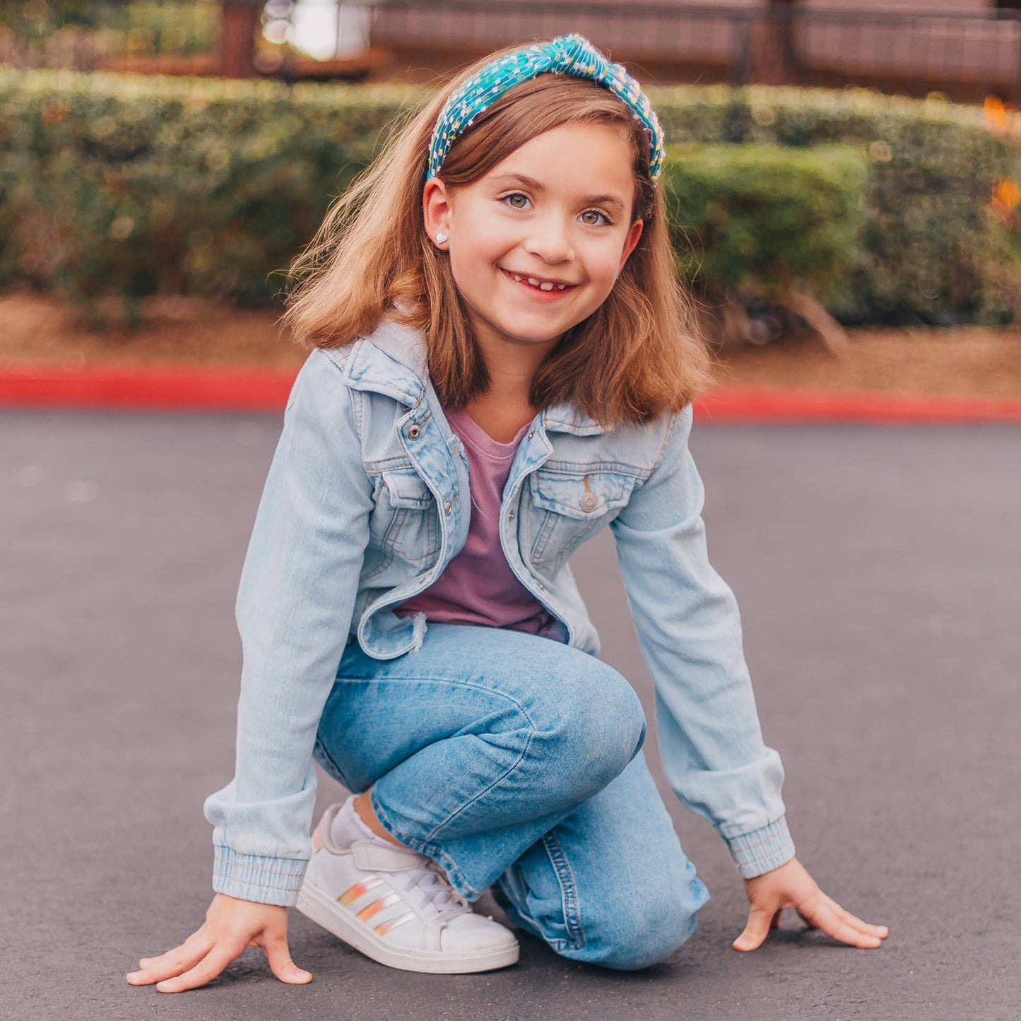 Confetti Knot Headband: Aqua